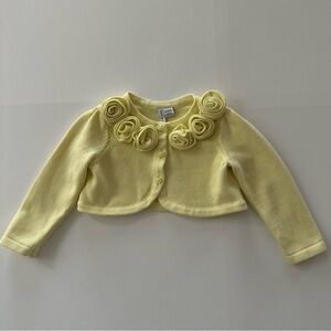 Janie and Jack 12-18 Months Baby Girl Yellow Knit Sweater Cardigan Easter Spring